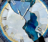 Blue Horizon Shatter Luxury Resin Wall Clock – Handmade Designer Wall Clock for Living Room - Image 5