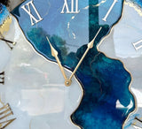 Blue Horizon Shatter Luxury Resin Wall Clock – Handmade Designer Wall Clock for Living Room - Image 4