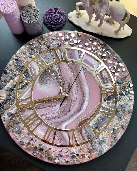 Pink Allure – The Elegant Resin & Glass Timepiece