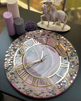 Pink Allure Resin & Glass Wall Clock - Elegant Handmade Designer Clock for Modern Homes - Image 3