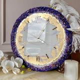 Lavender Gem Glow Luxury Resin Wall Clock – Handmade Premium Designer Clock for Living Room Decor India - Image 2