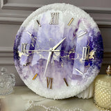 Velvet Violet Grandeur Luxury Resin Wall Clock – Handmade Designer Wall Clock for Living Room - Image 2