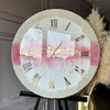 Pink Whisper Glow Luxury Resin Wall Clock – Handmade Luxe Designer Clock for Living Room Decor