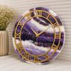 Royal Amethyst Luxury Resin Wall Clock – Handmade Purple Crystal Statement Décor