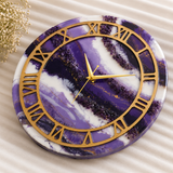 Royal Amethyst Luxury Resin Wall Clock – Handmade Purple Crystal Statement Décor - Image 4