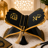 Luxury Black & Gold Islamic Resin Rehal – Handmade Quran Stand & Spiritual Home Décor - Image 2