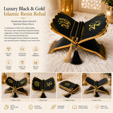 Luxury Black & Gold Islamic Resin Rehal – Handmade Quran Stand & Spiritual Home Décor - Image 3
