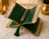 Luxury Emerald Green & Gold Islamic Resin Rehal – Handmade Quran Stand & Spiritual Home Décor - Image 2