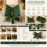 Luxury Emerald Green & Gold Islamic Resin Rehal – Handmade Quran Stand & Spiritual Home Décor - Image 4