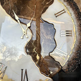 Chocolate Caramel Dust Resin Wall Clock – Luxury Round Designer Wall Art for Home Decor - Image 2