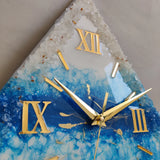 Arctic Ocean Prism Luxury Resin Wall Clock – Handcrafted Coastal Triangle Timepiece - Image 3