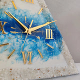 Arctic Ocean Prism Luxury Resin Wall Clock – Handcrafted Coastal Triangle Timepiece - Image 4