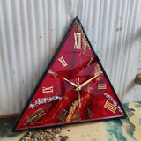 Ruby Royale Prism Luxury Resin Wall Clock – Handcrafted Geometric Statement Timepiece - Image 2