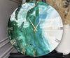 Emerald Tide Majesty Luxury Resin Wall Clock – Ocean Green Roman Edition