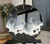 Obsidian Shore Luxury Resin Wall Clock – Black & White Ocean Wave Edition