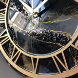 Black Radiance – The Luxury Resinart Clock with Golden Frame I Sewena Creations - Image 4