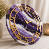 Royal Amethyst Luxury Resin Wall Clock – Handmade Purple Crystal Statement Décor - Image 2