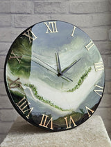 Olive Mist Grandeur Luxury Resin Wall Clock – Elegant Handmade Designer Clock for Living Room - Image 3