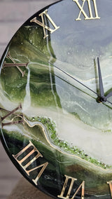 Olive Mist Grandeur Luxury Resin Wall Clock – Elegant Handmade Designer Clock for Living Room - Image 6