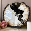 Black Ember Feather Resin Wall Clock - Luxury Designer Black Wall Art for Modern Homes