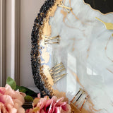 Black Ember Feather Resin Wall Clock - Luxury Designer Black Wall Art for Modern Homes - Image 3