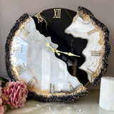 Black Ember Feather Resin Wall Clock - Luxury Designer Black Wall Art for Modern Homes - Image 4