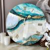 Ivory Peacock Mist Luxury Resin Wall Clock – Handmade Luxe Designer Clock for Living Room