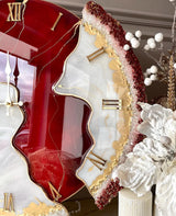 Red Velvet Resin Wall Clock - A Statement of Bold Luxury - Image 2