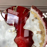 Red Velvet Resin Wall Clock - A Statement of Bold Luxury - Image 3