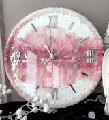 Rose Mist Delight Luxury Resin Wall Clock – Elegant Handmade Designer Clock for Living Room - Image 2