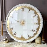 Snowbloom White Resin Wall Clock - Pure Elegance with a Luxury Touch - Image 1