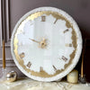 Snowbloom White Resin Wall Clock - Pure Elegance with a Luxury Touch
