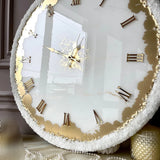 Snowbloom White Resin Wall Clock - Pure Elegance with a Luxury Touch - Image 2