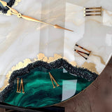 Emerald Mist Luxe Resin Wall Clock - Elegant Green Handmade Designer Clock - Image 5