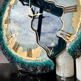 Green Resin Wall Clock - Luxury Nature-Inspired Designer Wall Decor for Modern Homes - Image 3