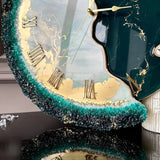 Green Resin Wall Clock - Luxury Nature-Inspired Designer Wall Decor for Modern Homes - Image 4