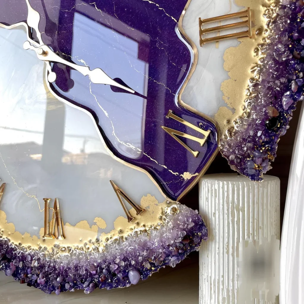 Purple Orchid – Luxury Resin Wall Clock - Image 5