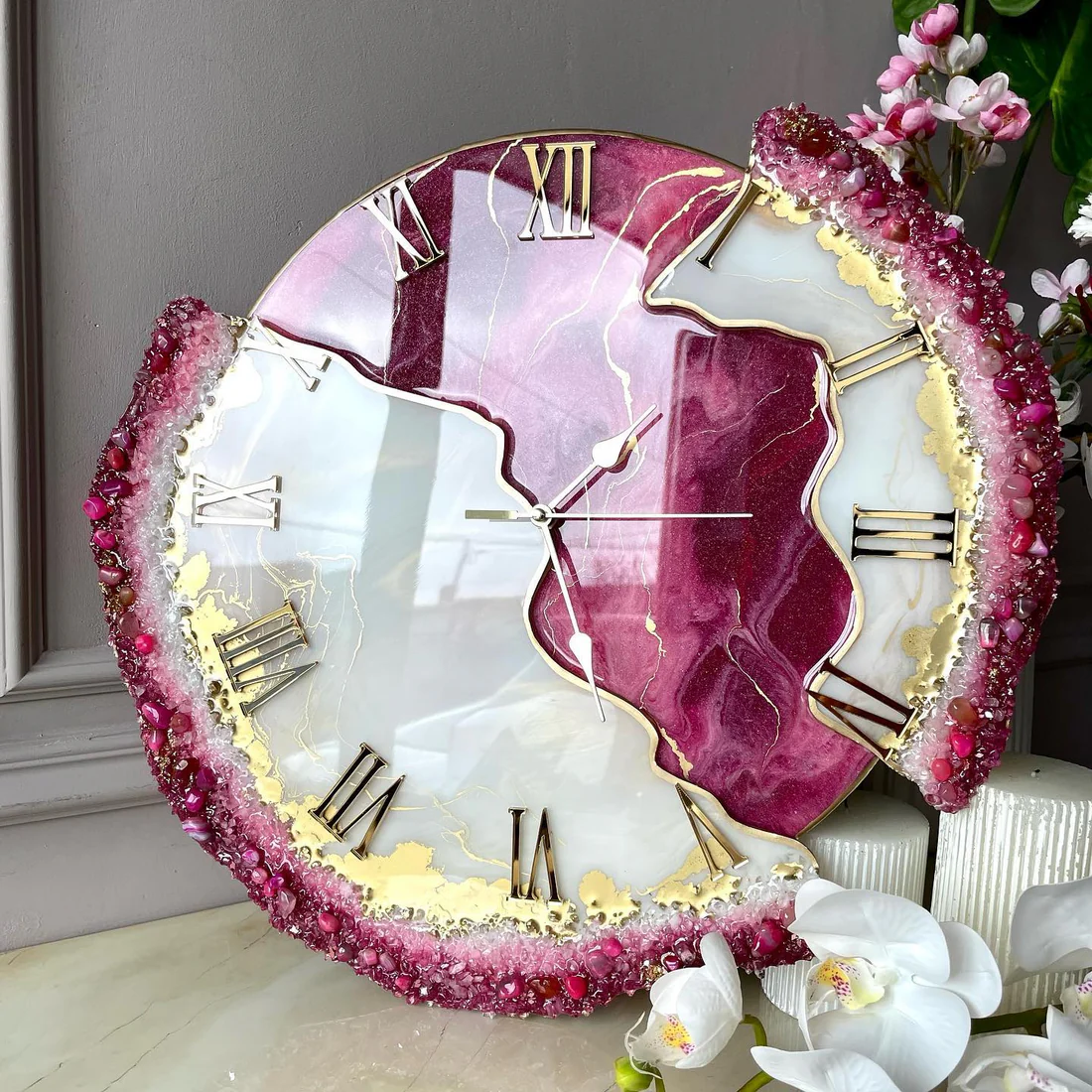 Pink Velvet Candy – Elegant Resin Wall Art