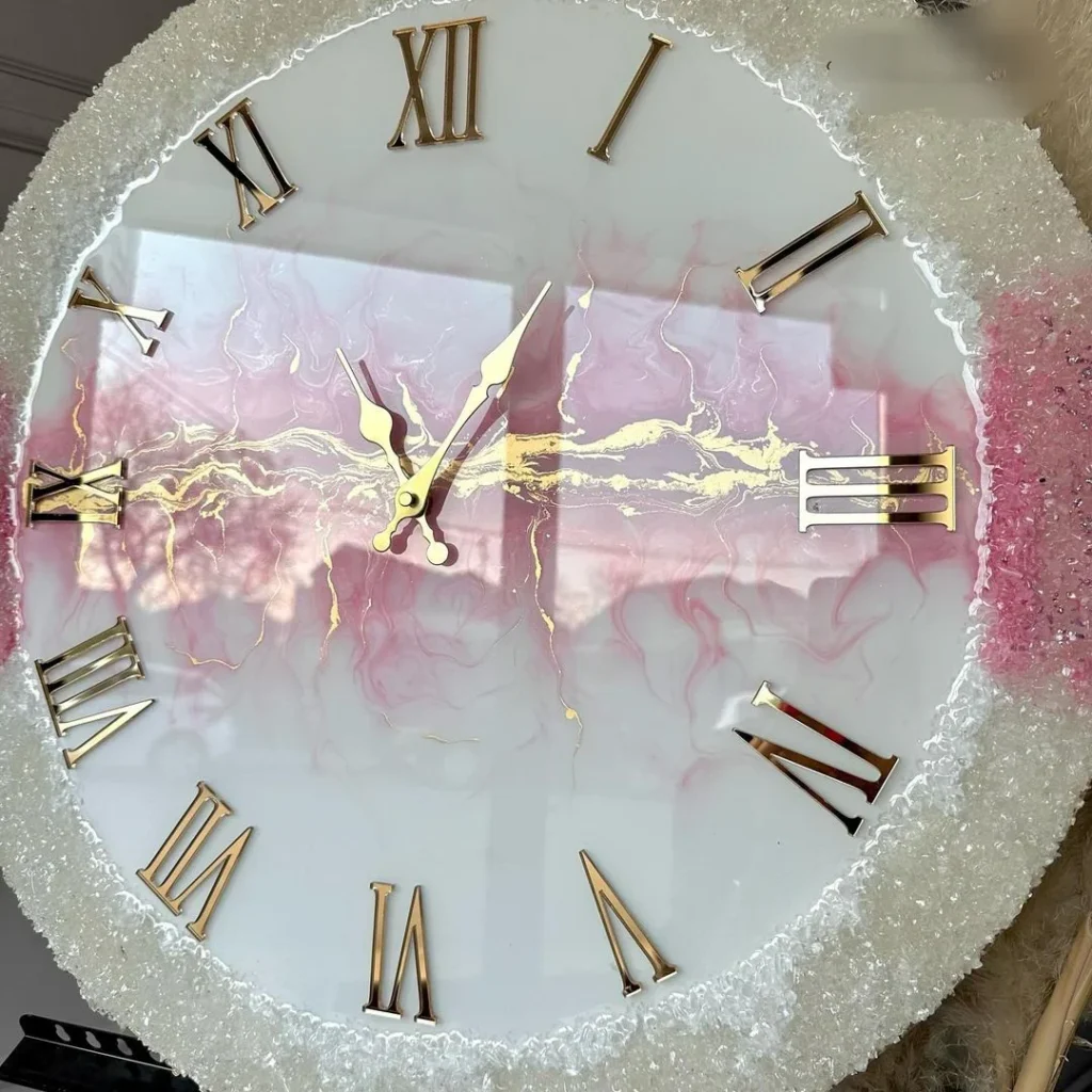 Pink Whisper Glow – Luxe Resin Timepiece - Image 2
