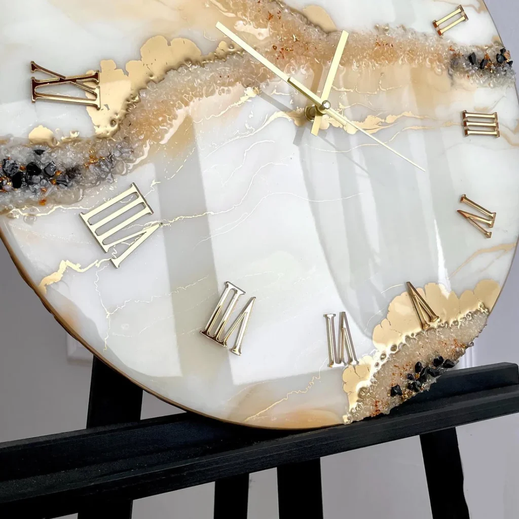 Soft Sandstone Luxe – Handcrafted Resin Wall Clock - Image 6