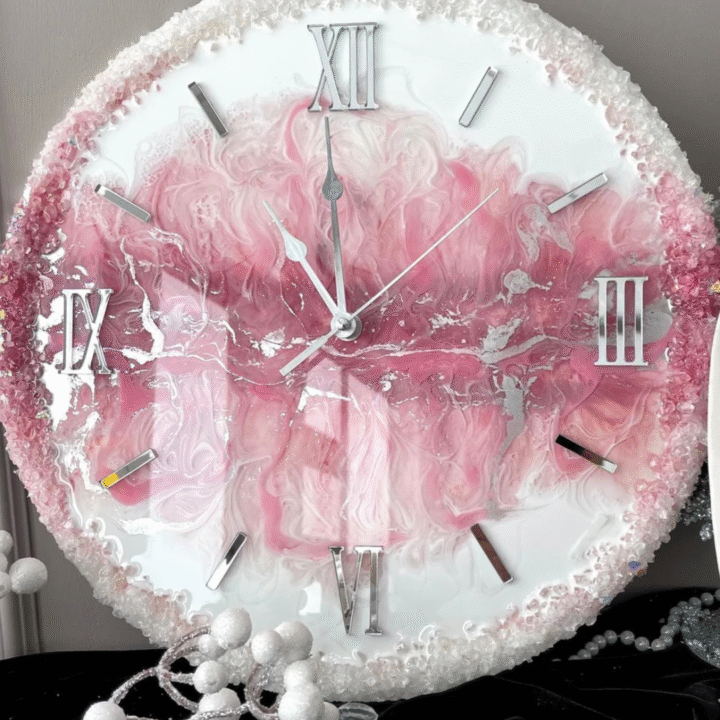 Rose Mist Delight – The Luxury Resin Clock