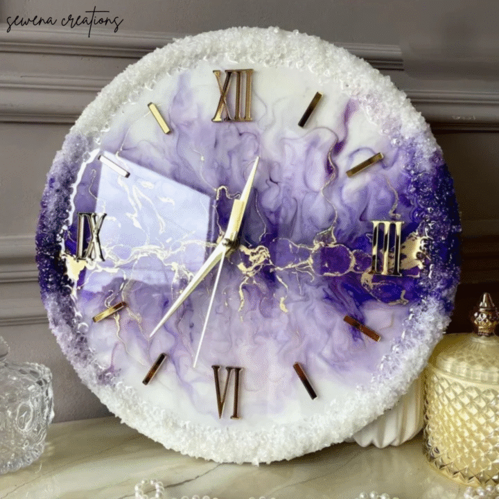 Velvet Violet Grandeur – Premium Resin Timepiece