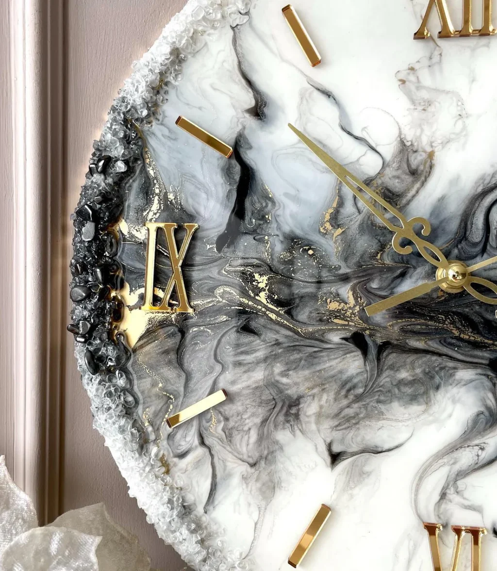 Midnight Haze – Handcrafted Resin Wall Clock - Image 3