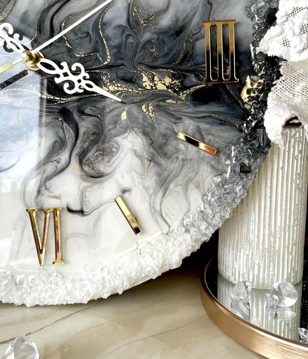 Midnight Haze – Handcrafted Resin Wall Clock - Image 4