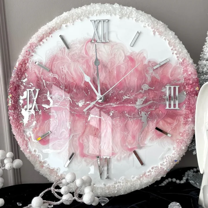 Rose Mist Delight – The Luxury Resin Clock