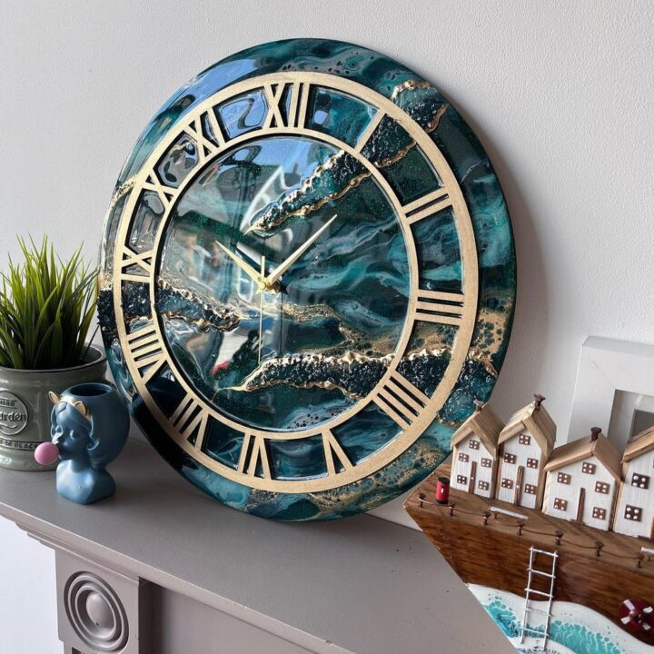 Maritime Elegance Resin Wall Clock